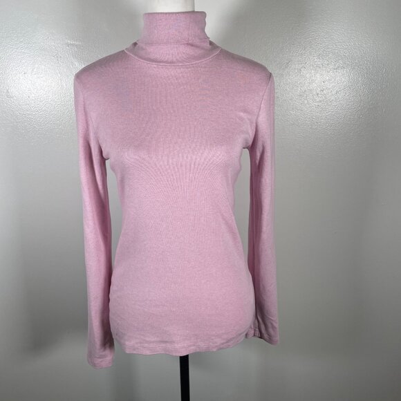 J.CREW Sweater Womens Medium Pink Solid Knitted Perfect Fit Turtleneck Pullover - Picture 2 of 16
